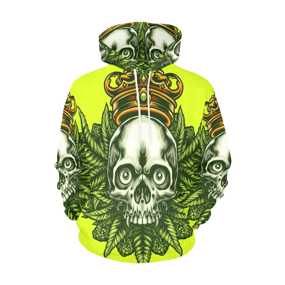 King Cannabis Skull All Over Print Hoodie