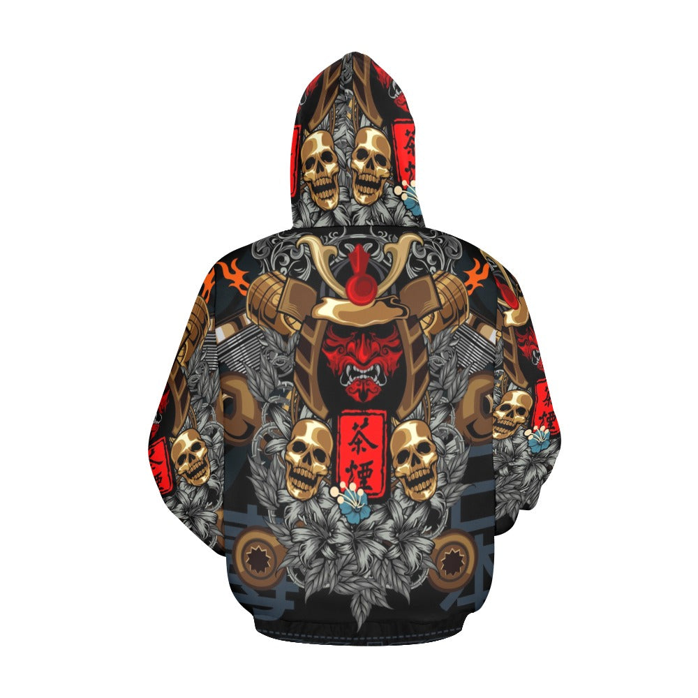 Japanese Samurai Cyborg Armor All Over Print Hoodie