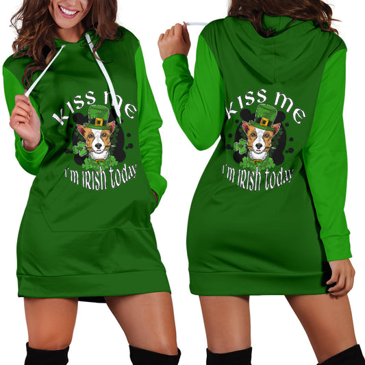 Kiss Me I'm Irish Today Hoodie Dress