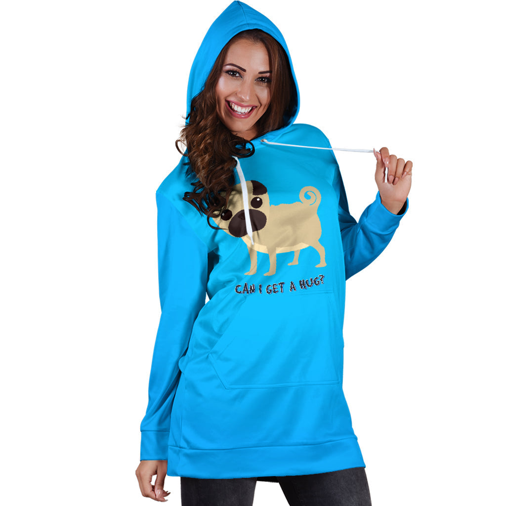 Can I Get A Hug Pug Hoodie Dress